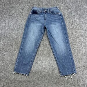 Ariat Jeans Womens 28S Blue High Rise Boyfriend Distressed Fringe Stretch Casual